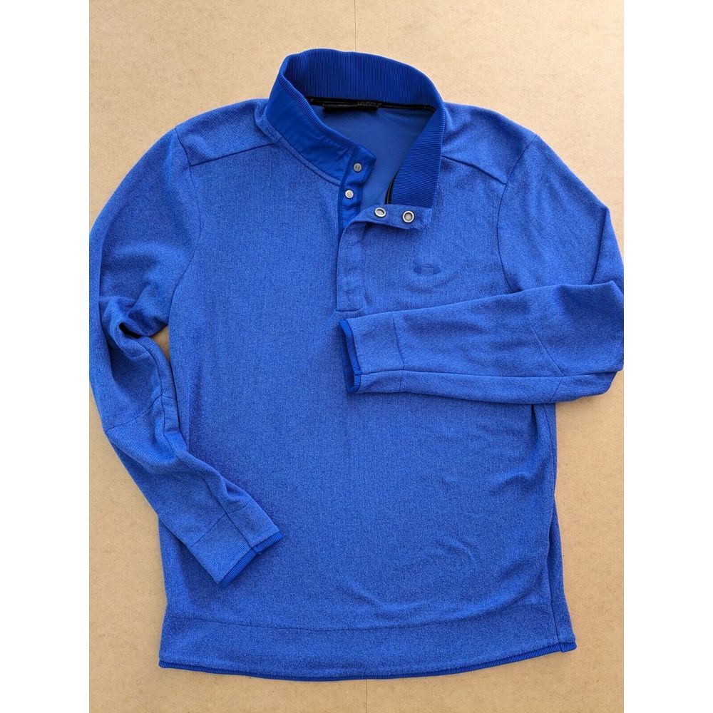 Under Armour Golf Mens Pullover Large Blue ColdGear Loose Long Sleeve‎ 1/4 Snap
